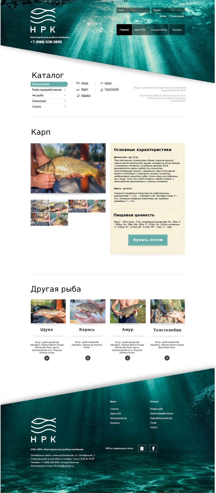 Фото Корпоративный сайт рыбокомбината