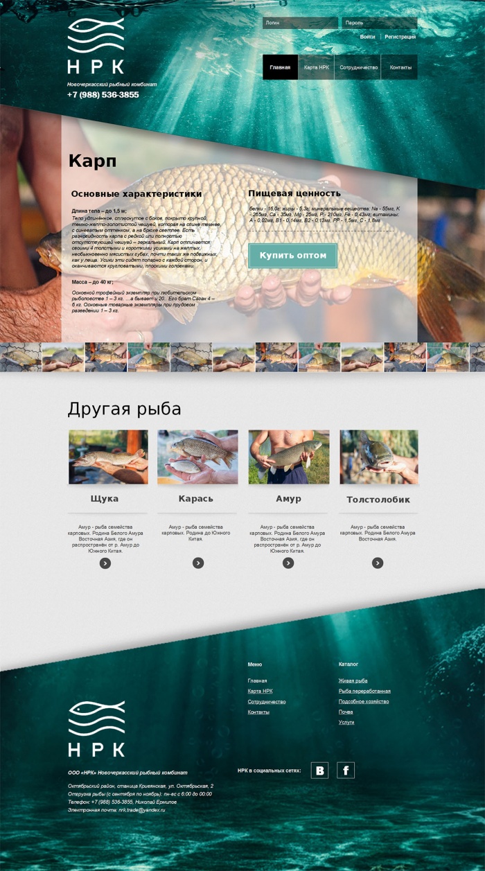Фото Корпоративный сайт рыбокомбината