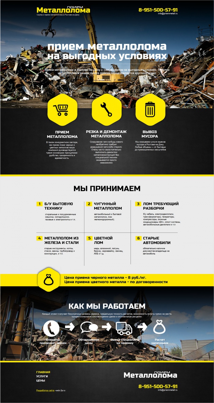 Фото Лендинг по приему металлолома